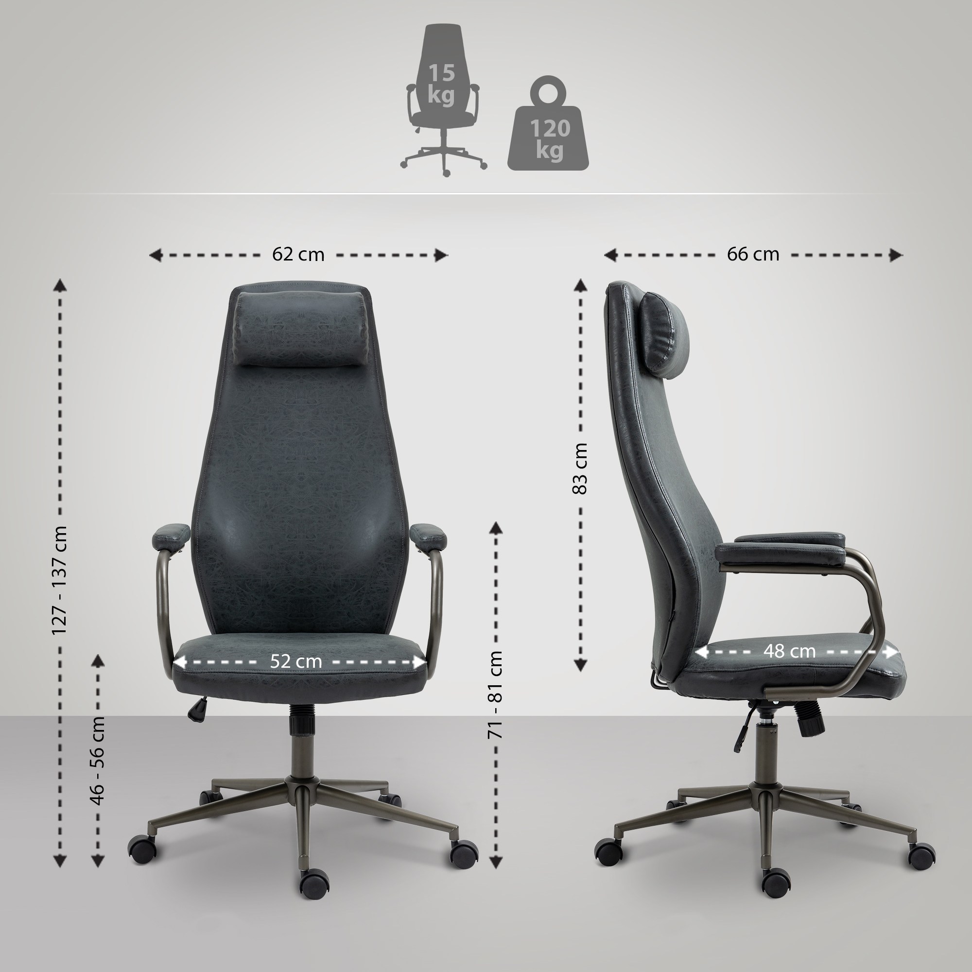 Bürostuhl Pocatello Industrial Loft Antik Stil