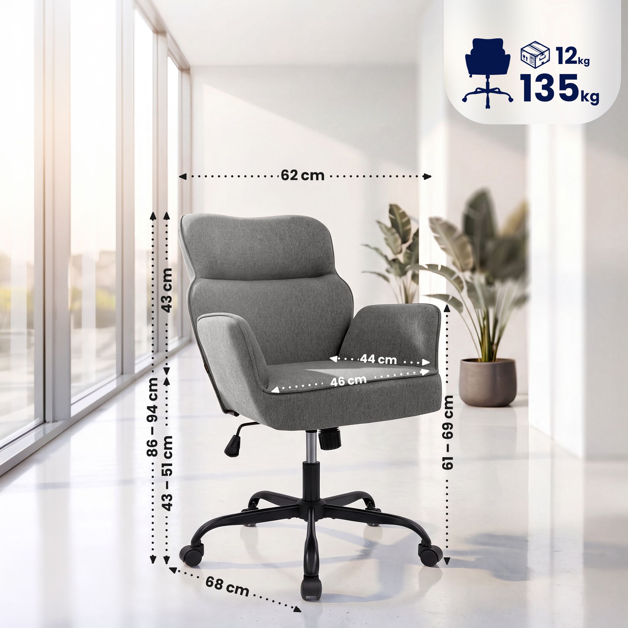 Bürostuhl Amado Stoff