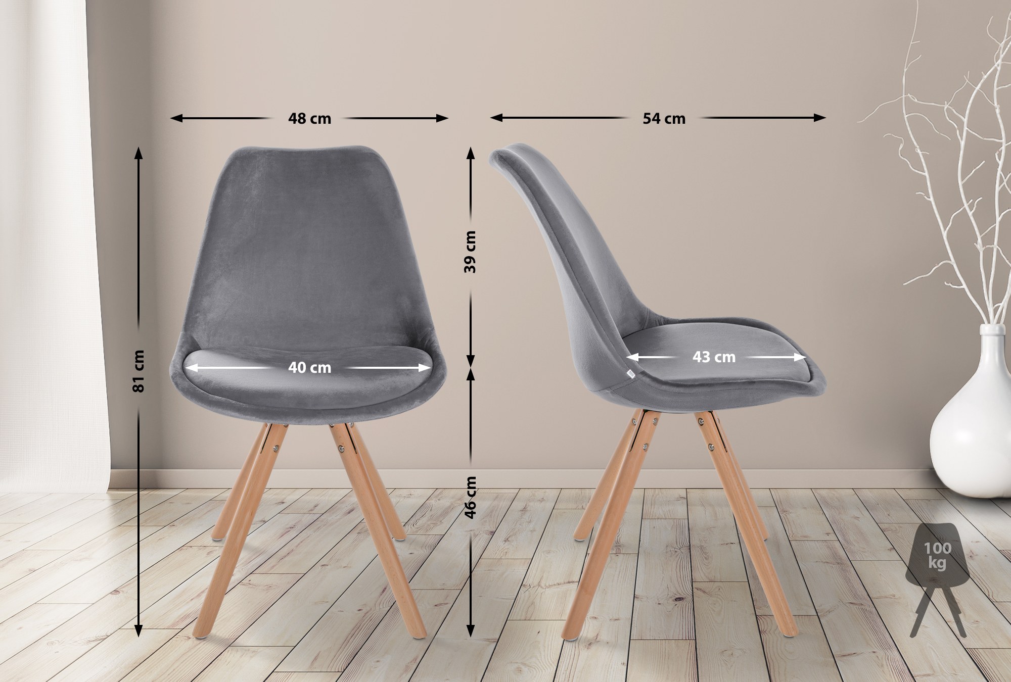 4er Set Stühle Sofia Samt