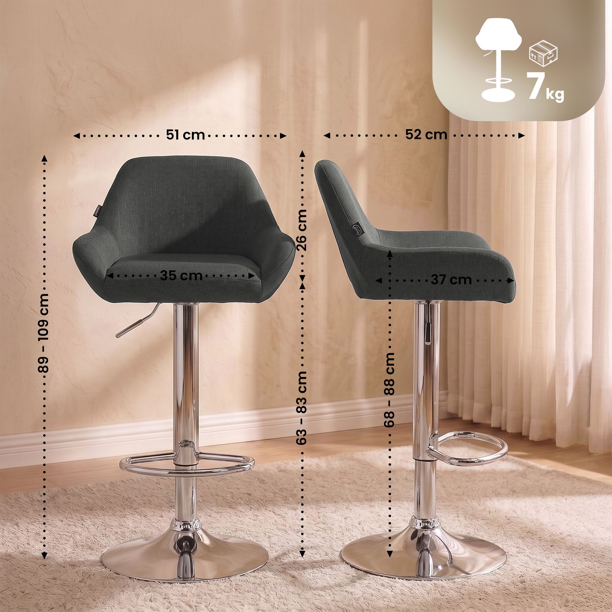 Barhocker Braga Stoff