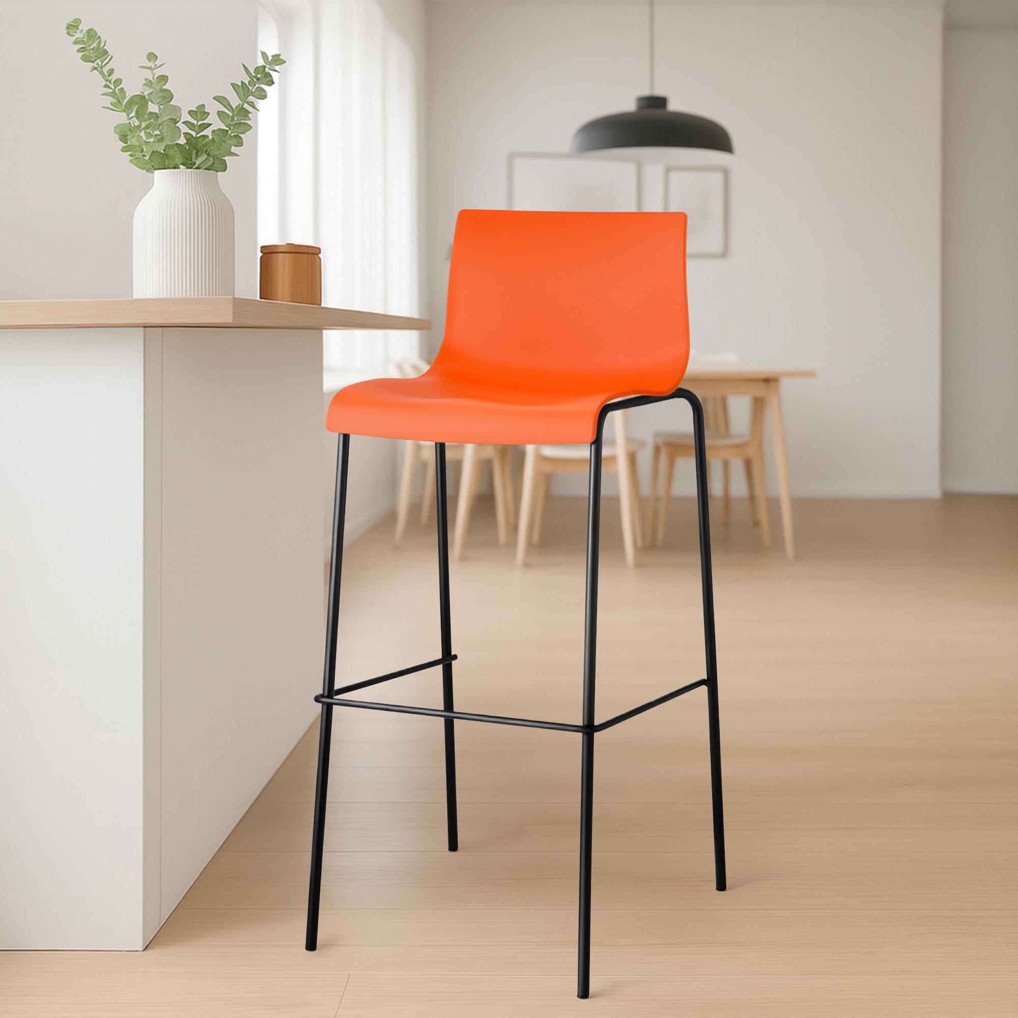 2er Set Barhocker Hover Kunststoff 4-Fuß Gestell