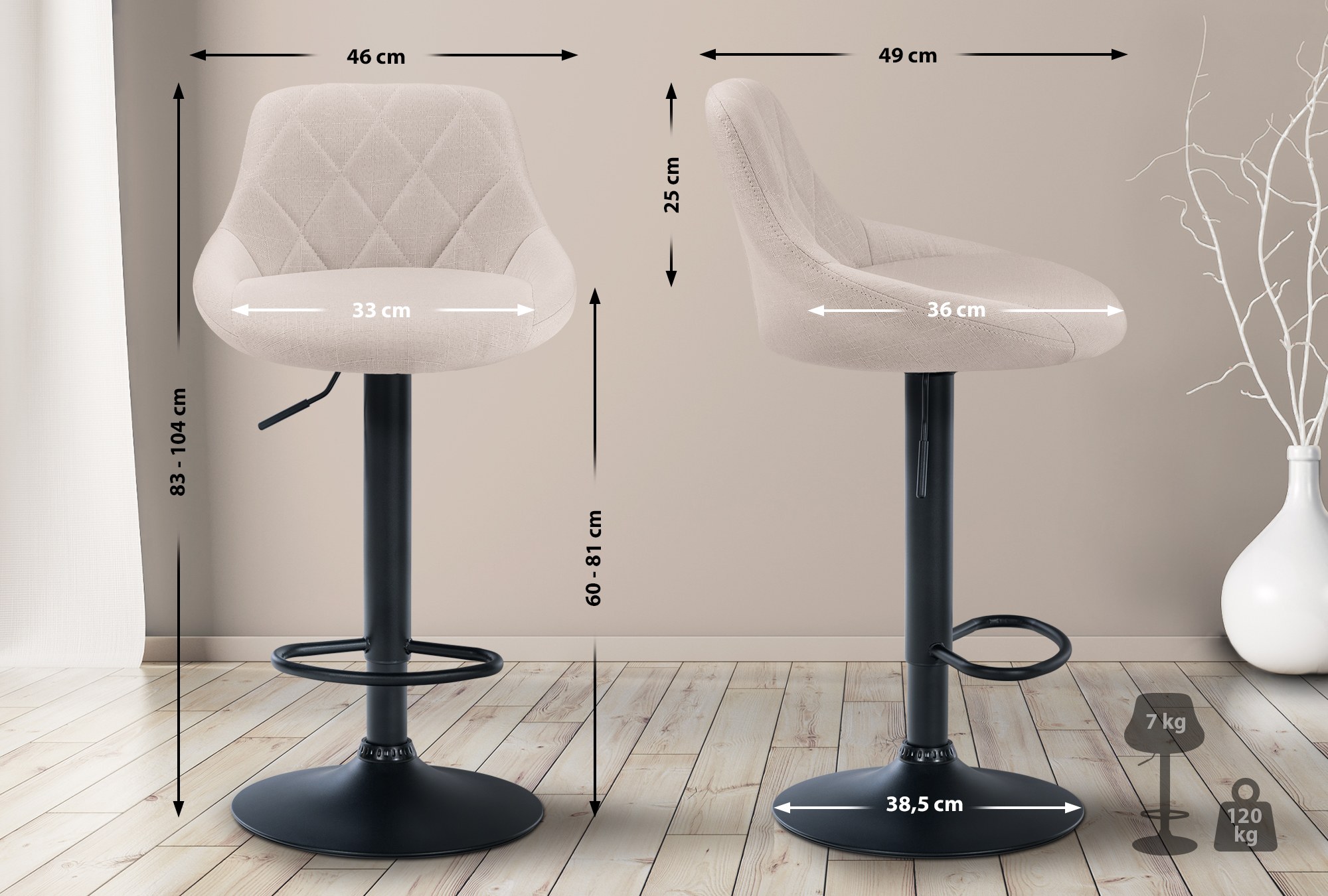 Barhocker Lazio Stoff