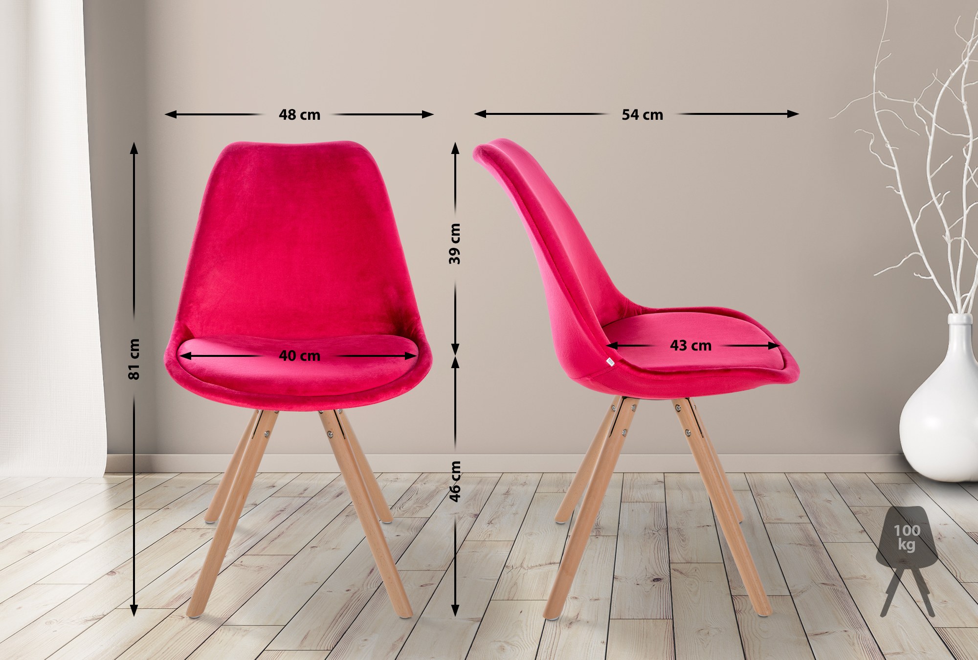 4er Set Stühle Sofia Samt