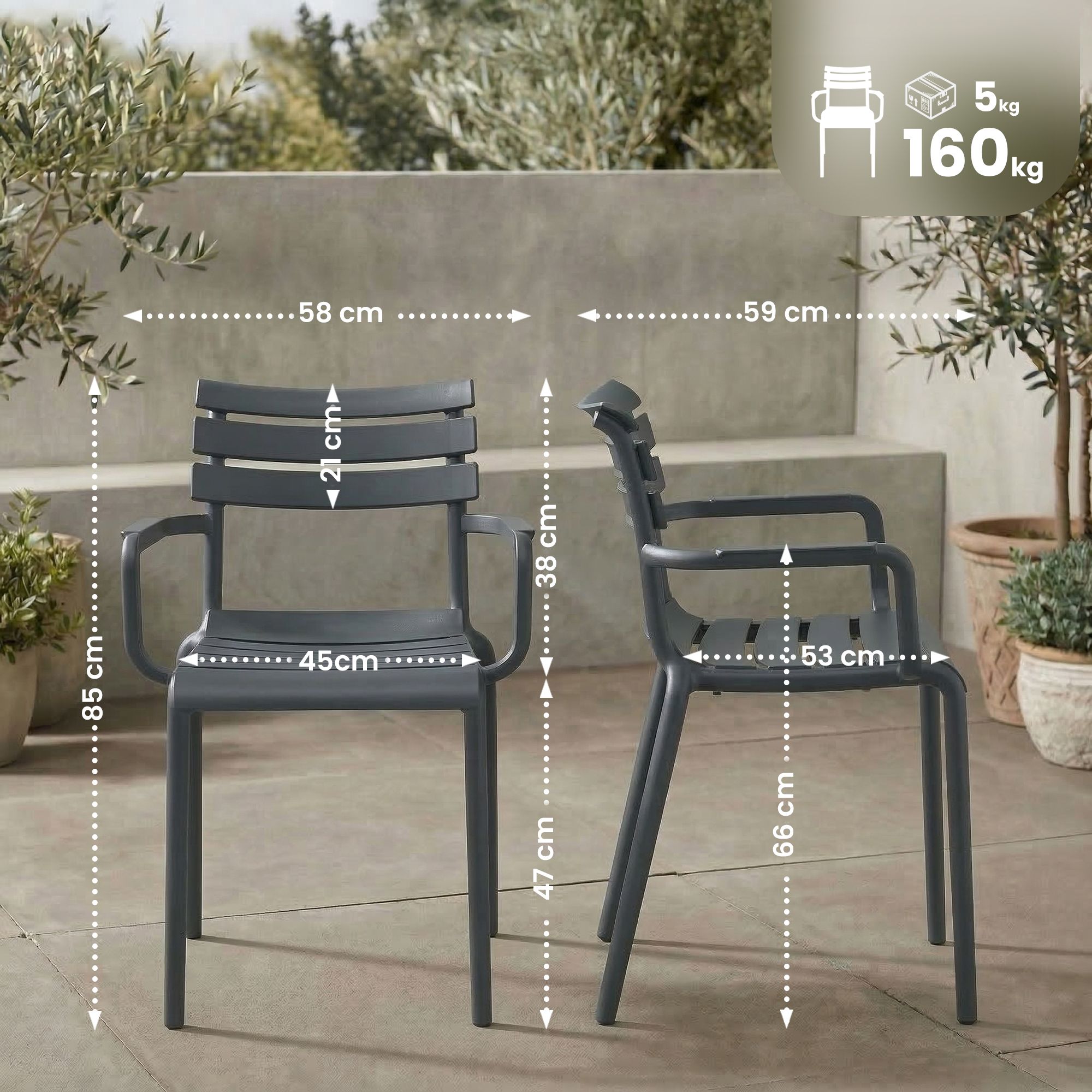 6er Set Gartenstühle Paris