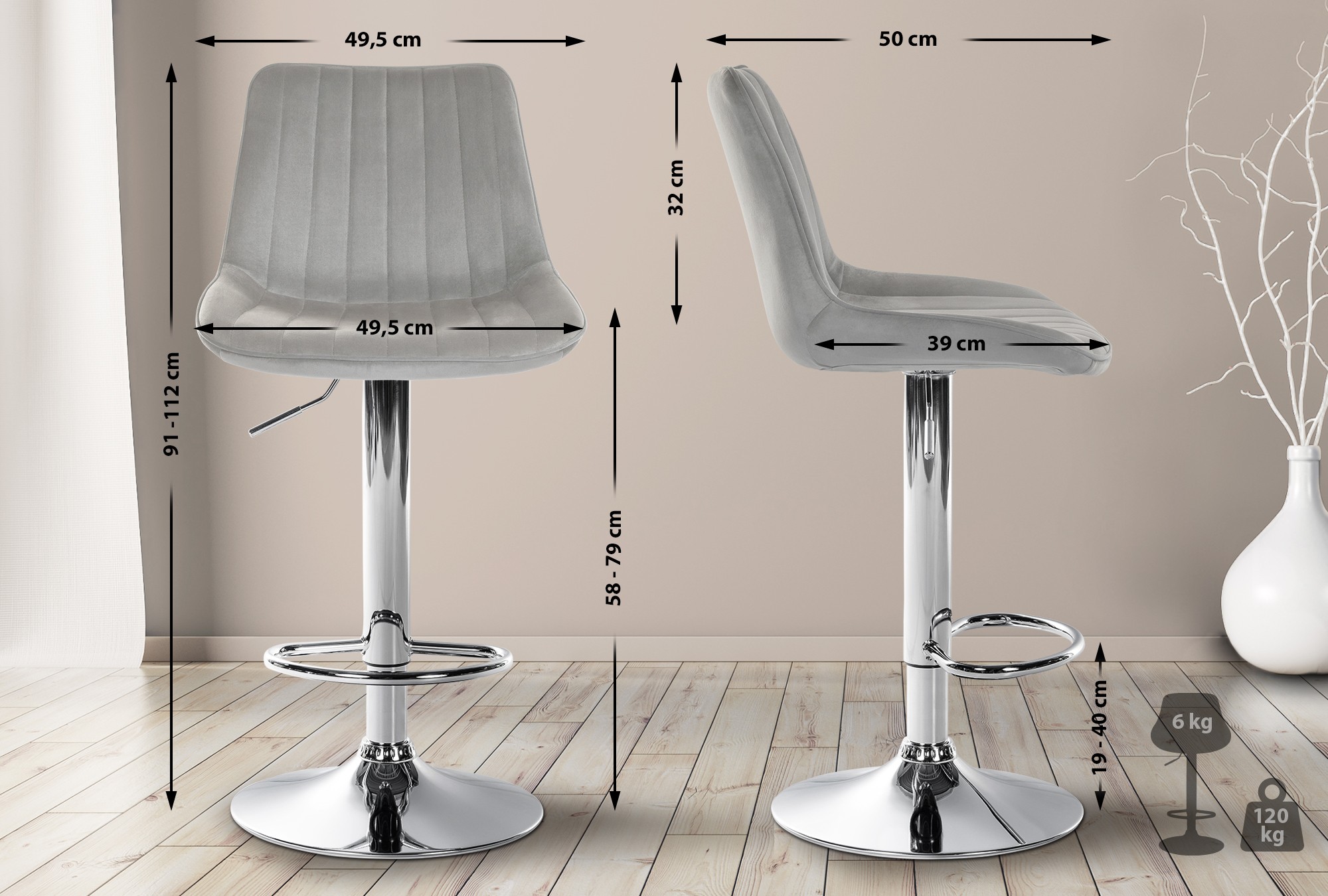 Barhocker Toni Samt