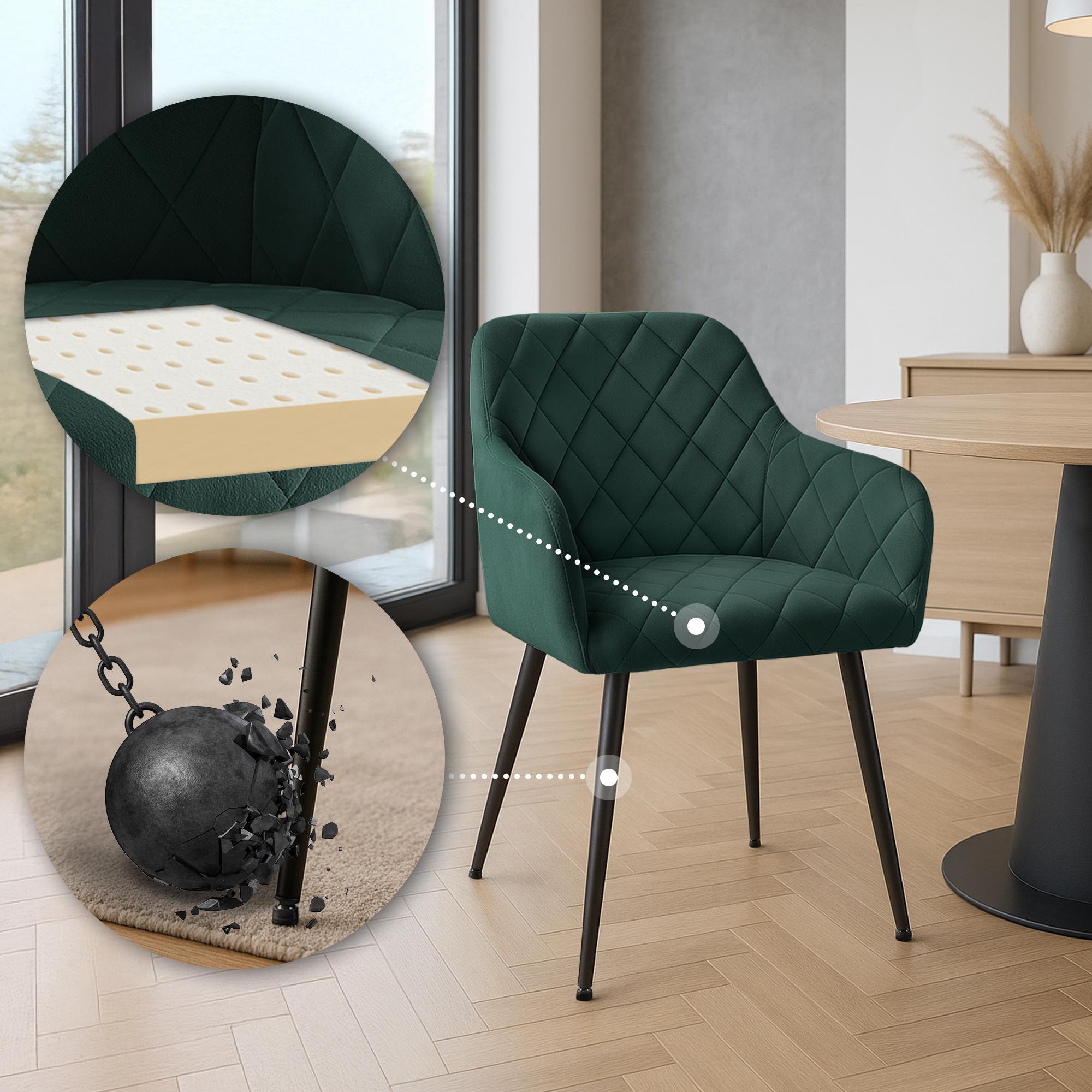 2er Set Esszimmerstühle Monett Samt