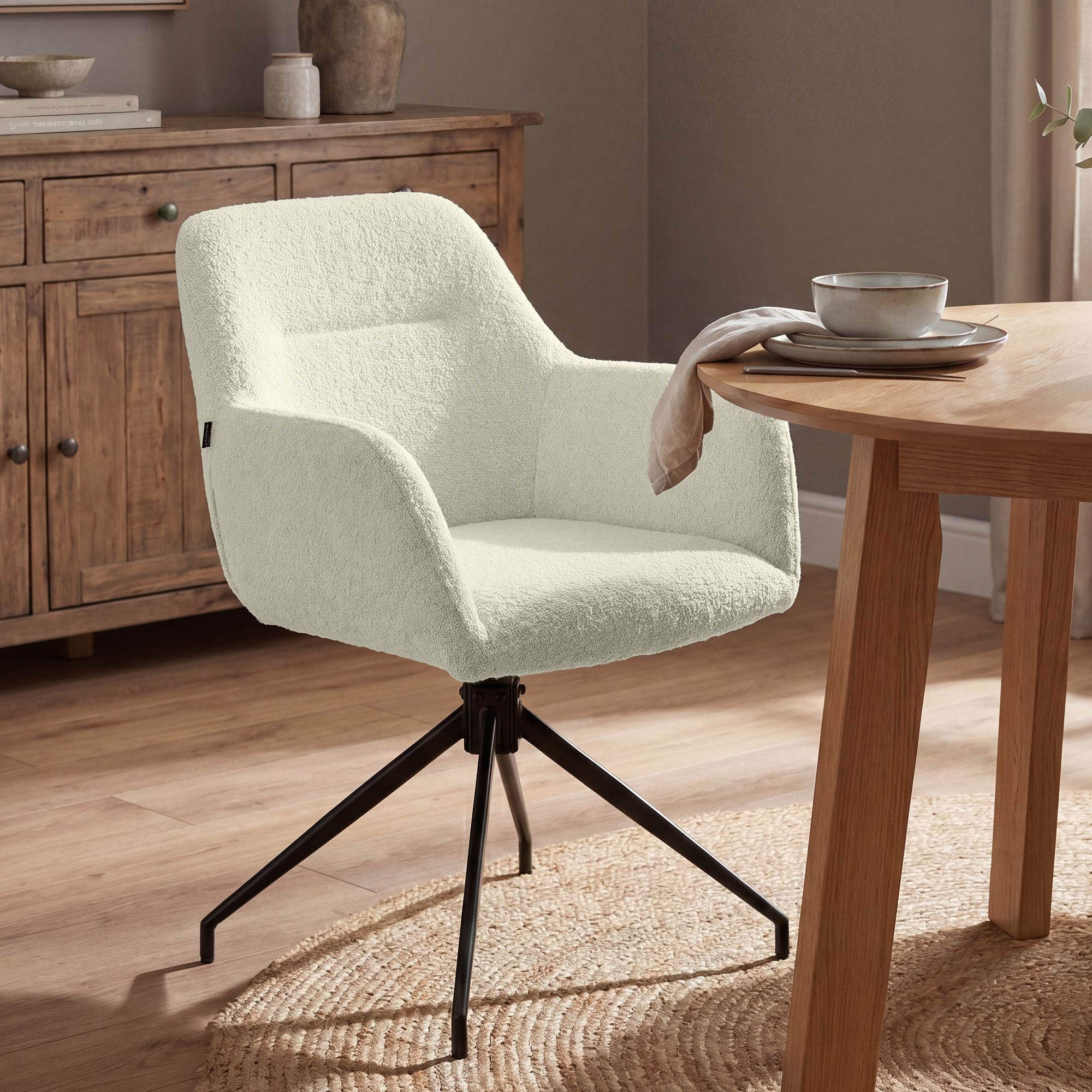 2er Set Esszimmerstühle Merlinda Teddystoff