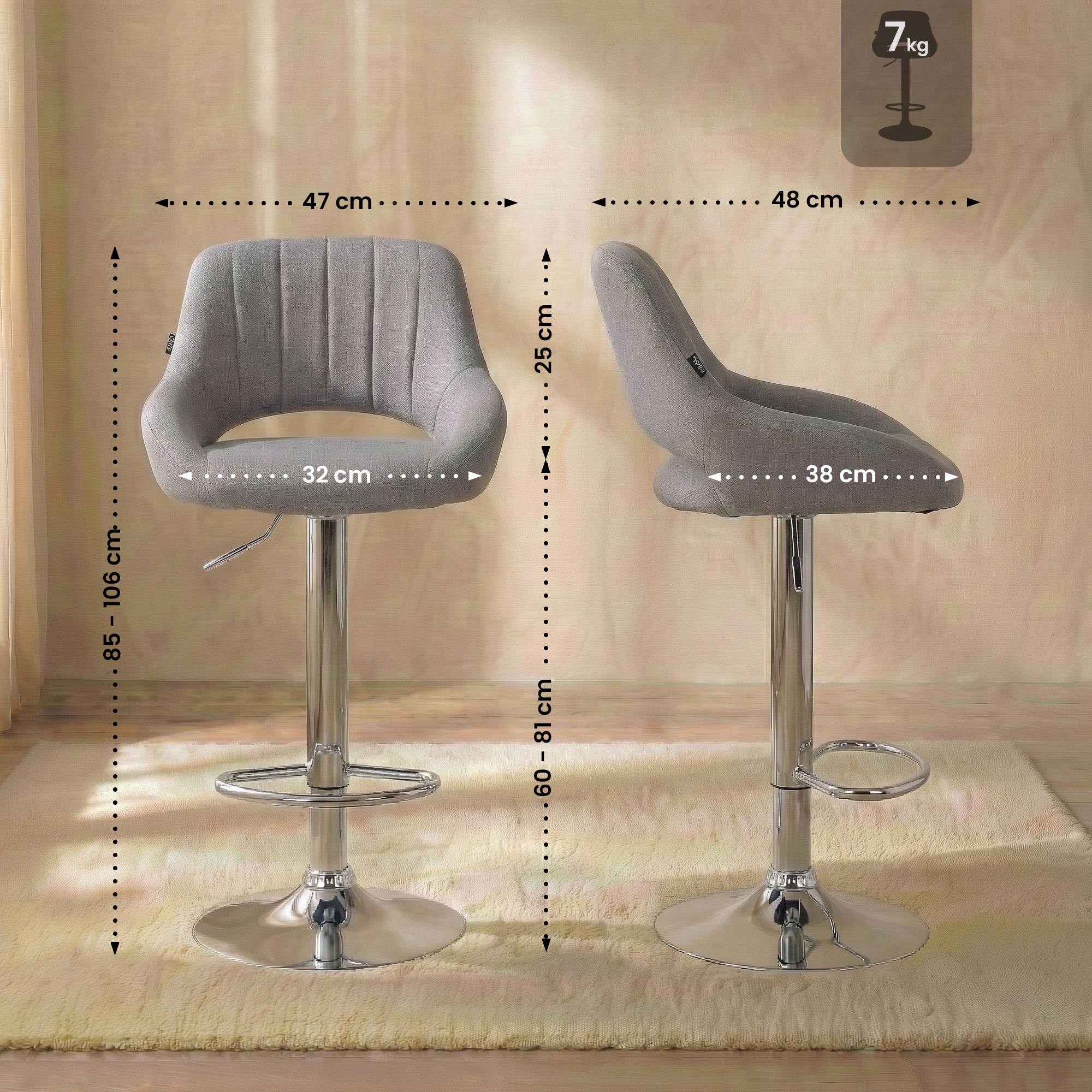2er Set Barhocker Milet Stoff