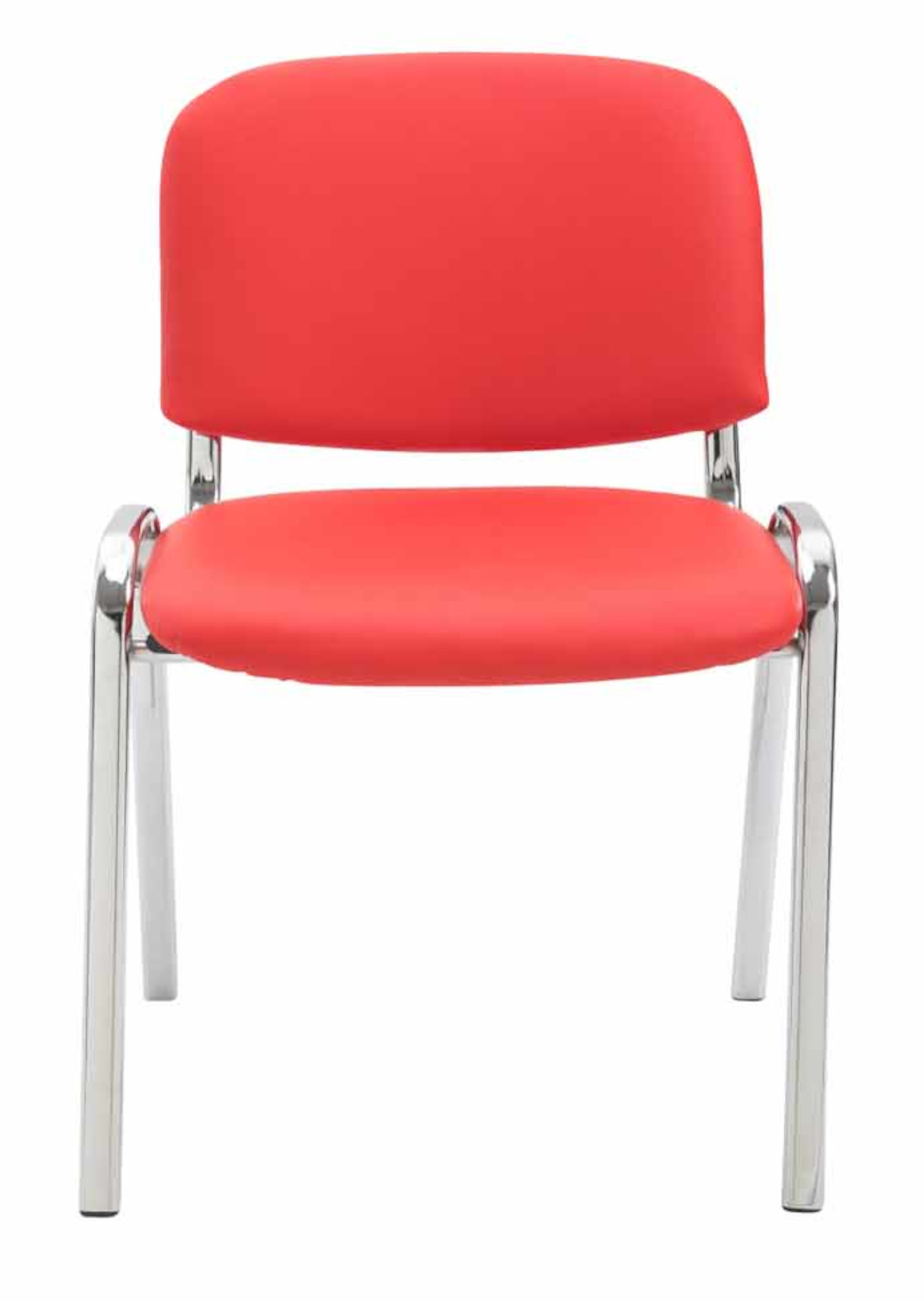 4er Set Stühle Ken Chrom Kunstleder rot
