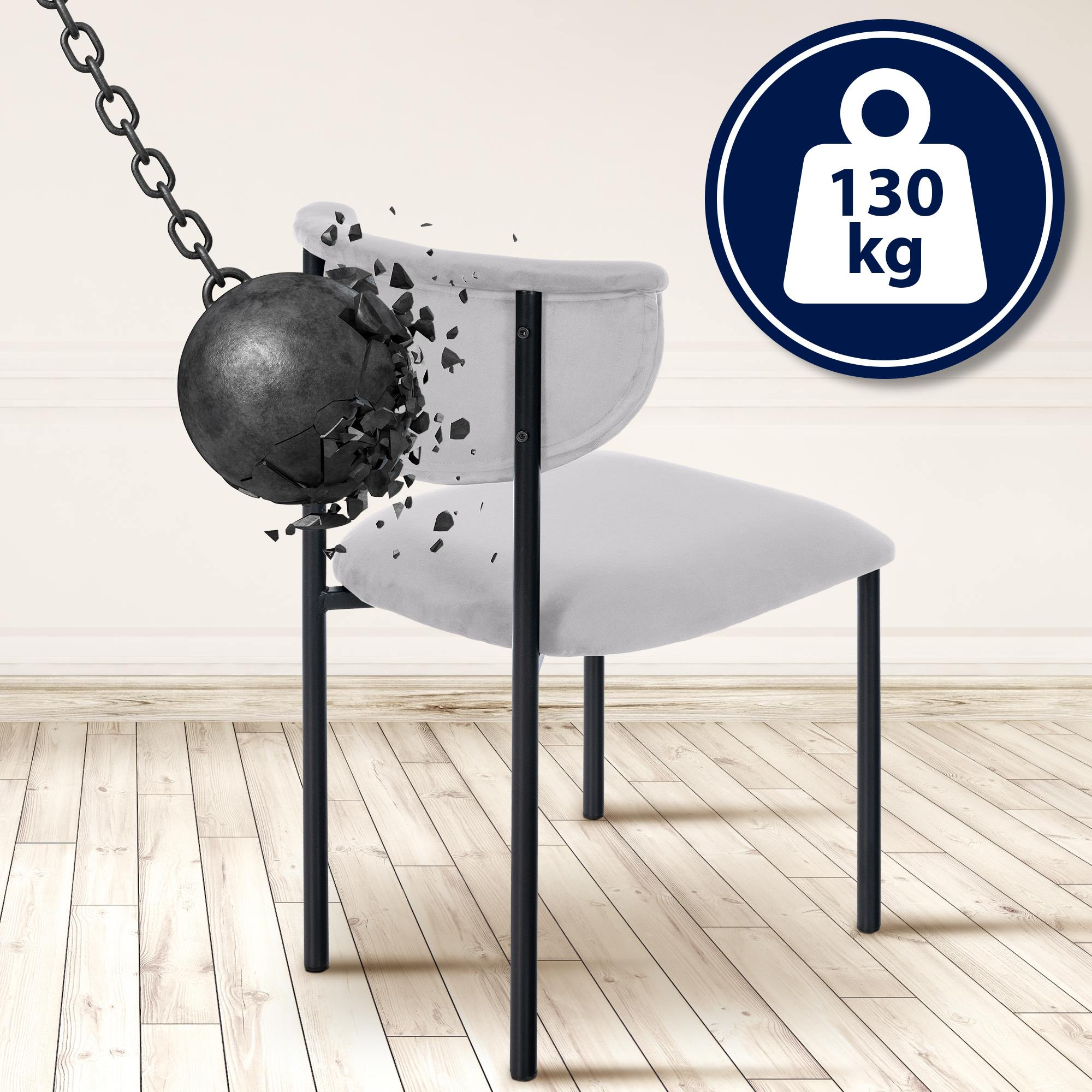 2er Set Esszimmerstuhl Gambell Samt