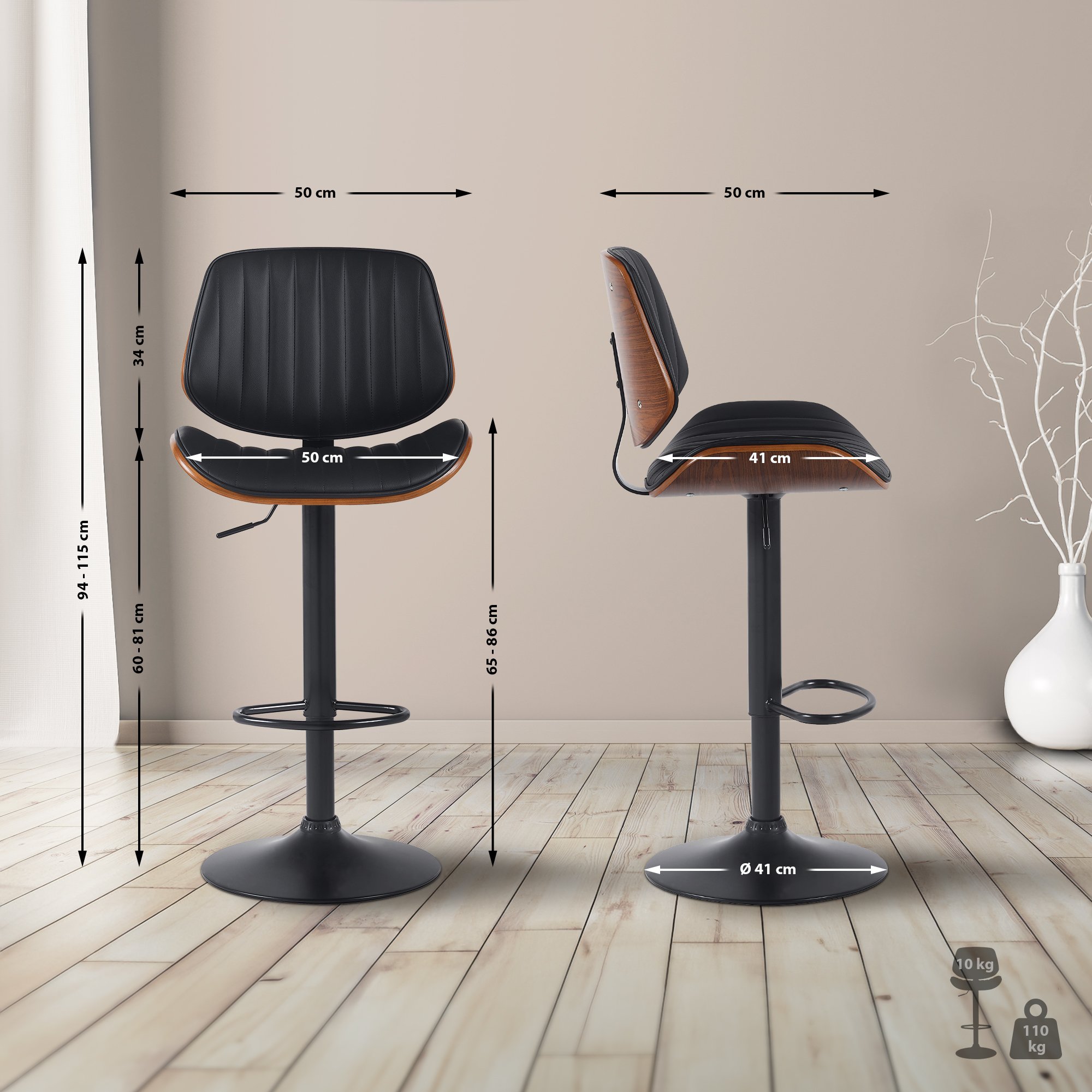 2er Set Barhocker Clawson Kunstleder