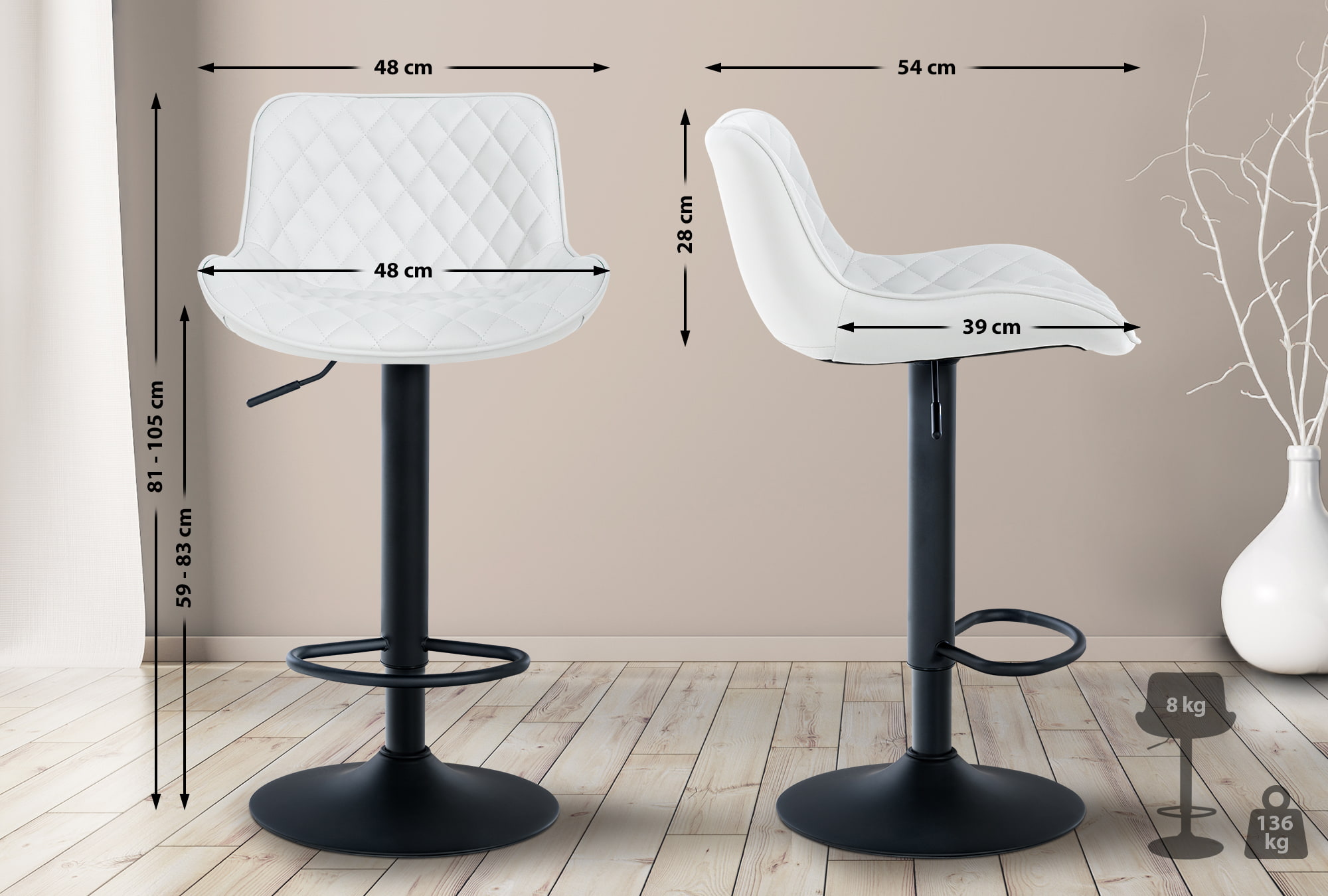 2er Set Barhocker Minosa