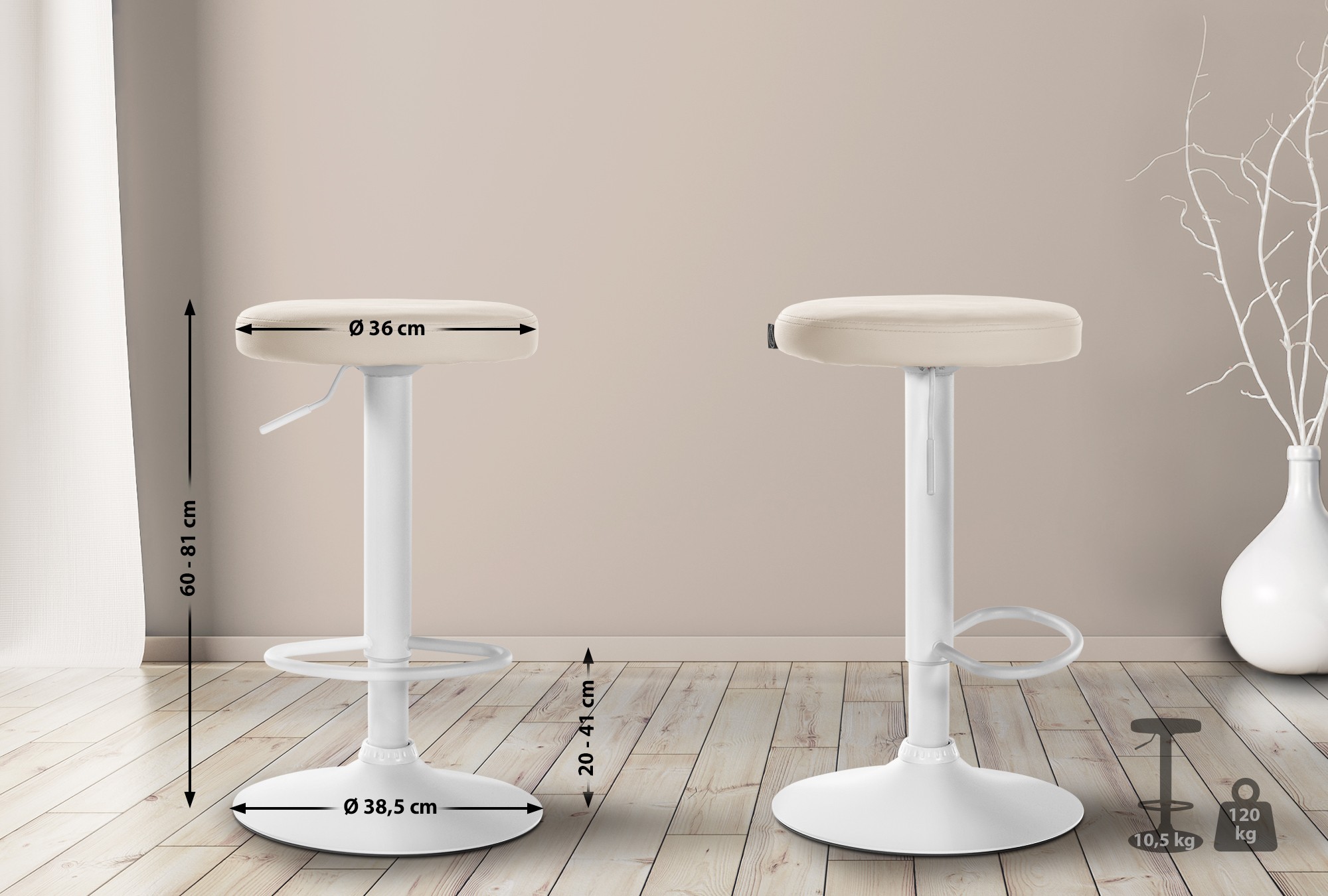 2er Set Barhocker Ponte Kunstleder