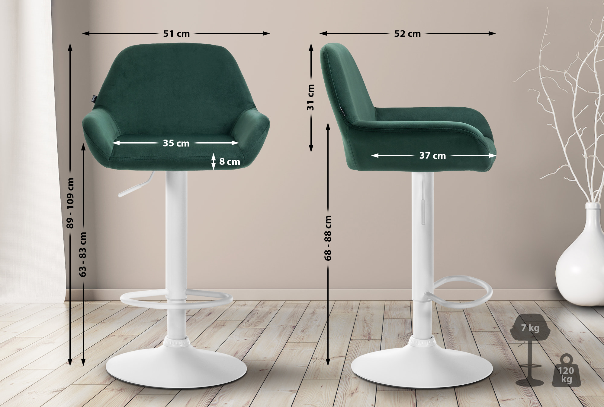 Barhocker Braga Samt