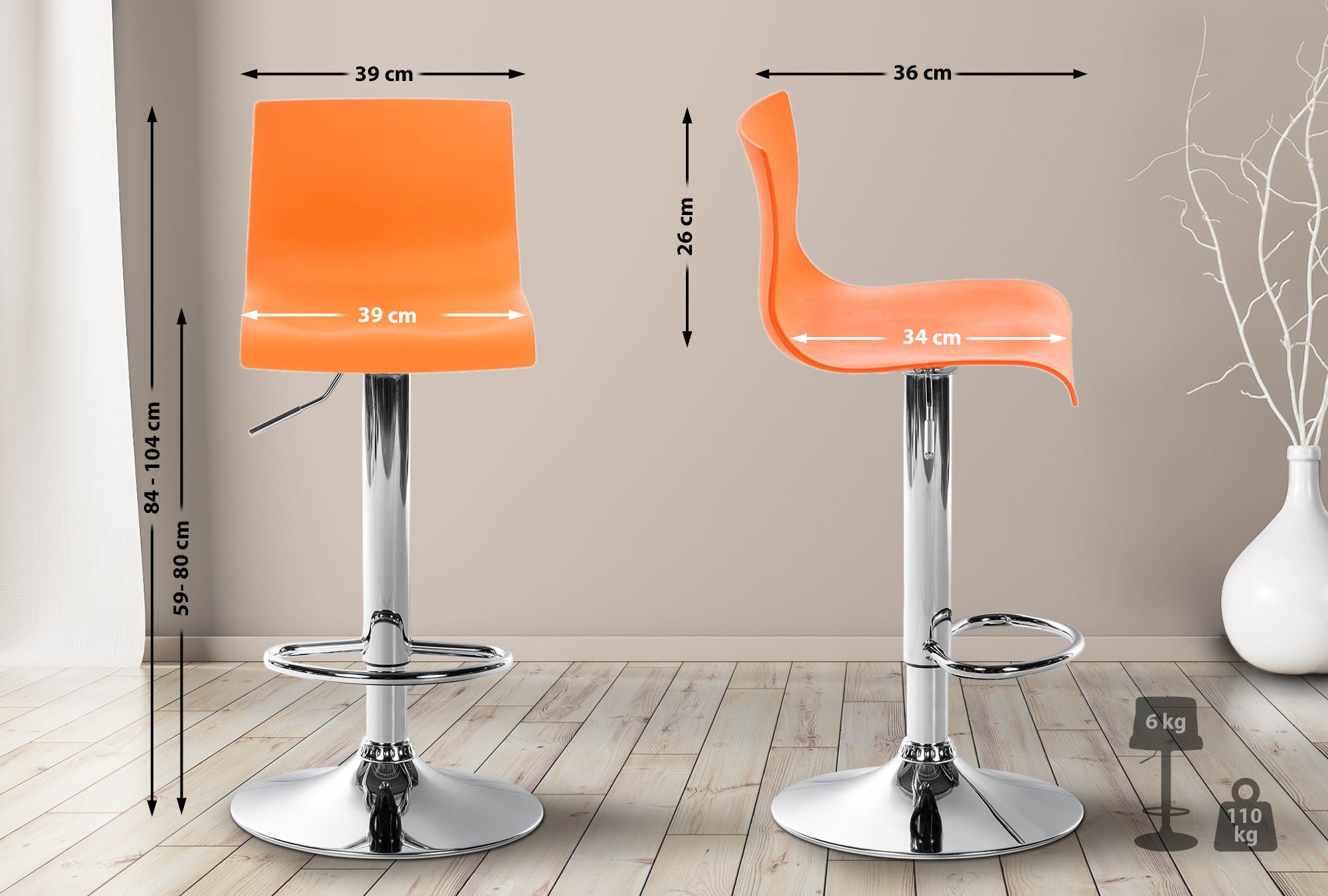 Barhocker Hover Kunststoff