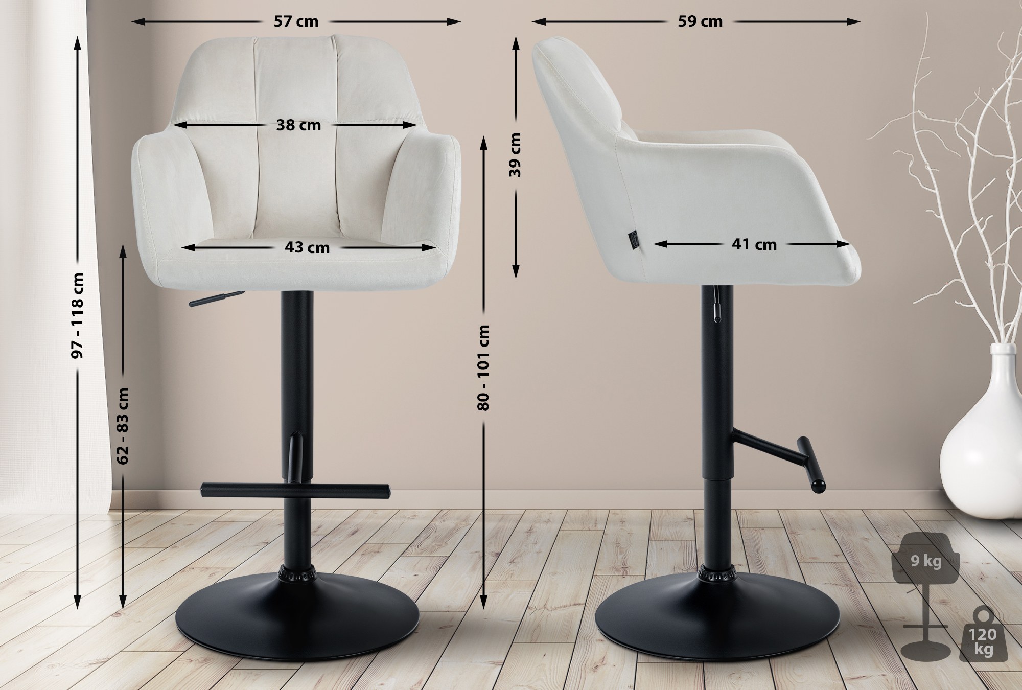 Barhocker Natoma Samt