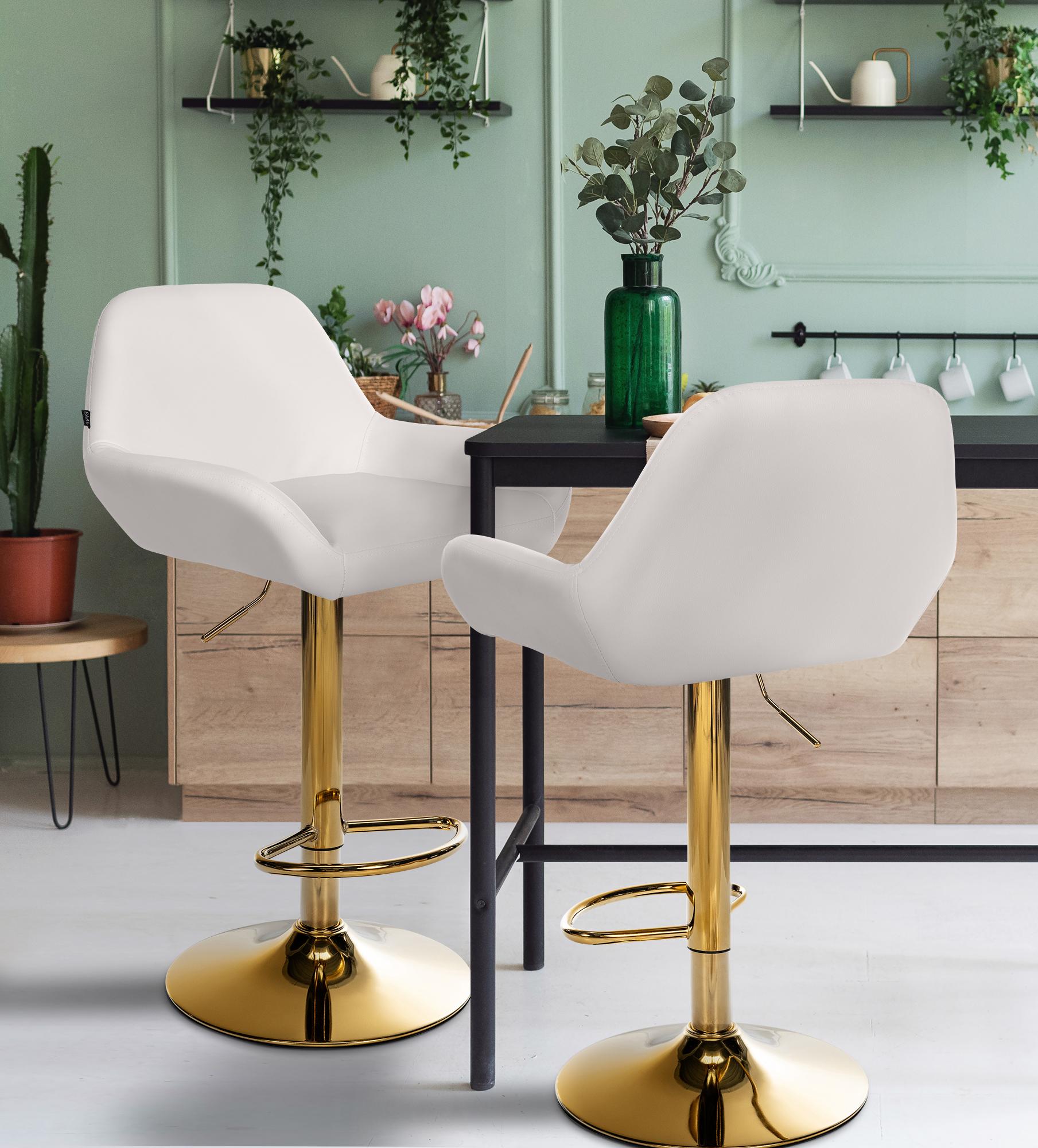 2er Set Barhocker Braga Gold Kunstleder